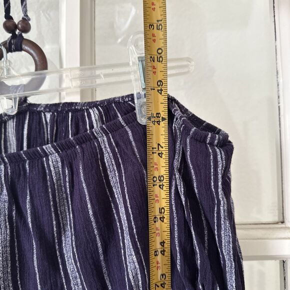 No Boundaries Jumpsuit Halter Women's XL (15-17) Blue Striped - Picture 8 of 10